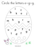 Circle the letters e-g-g. Coloring Page