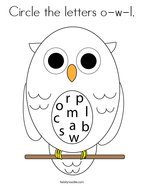 Circle the letters o-w-l Coloring Page