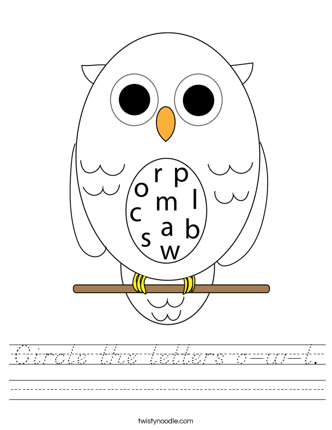Circle the letters o-w-l. Worksheet