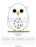 Circle the letters o-w-l. Worksheet