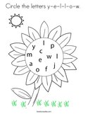 Circle the letters y-e-l-l-o-w  Coloring Page
