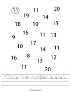 number 11 worksheets twisty noodle