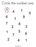 Circle the number one Coloring Page