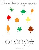 Circle the orange leaves Coloring Page