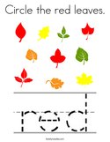 Circle the red leaves Coloring Page