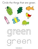 Circle the things that are green Coloring Page