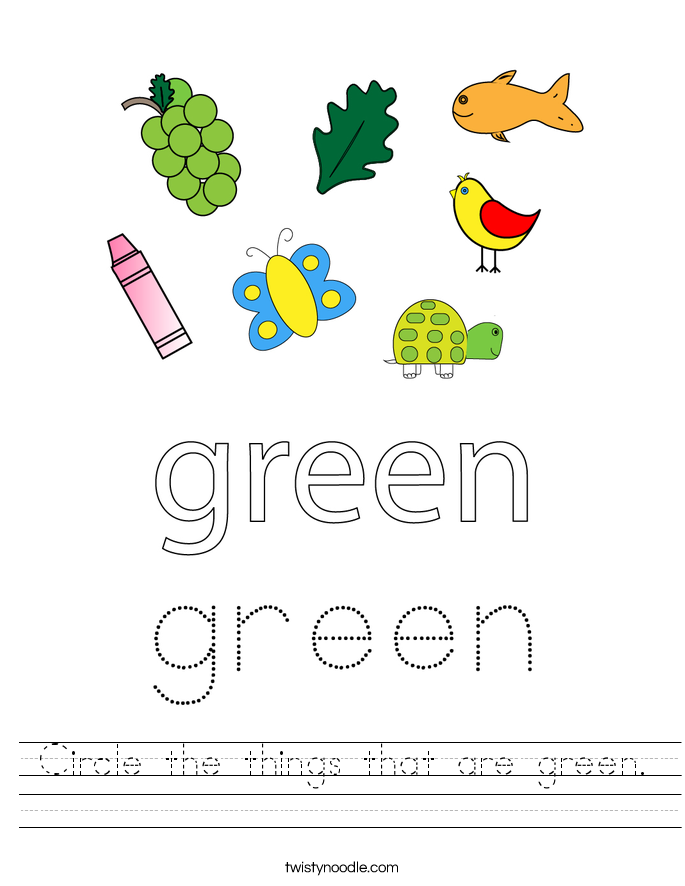 Circle The Things That Are Green Worksheet Twisty Noodle circle-the-things-that-are-green-worksheet-twisty-noodle