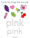 Circle the things that are pink Coloring Page