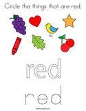 Circle the things that are red Coloring Page