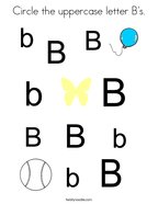 Circle the uppercase letter B's Coloring Page