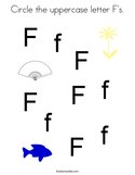Circle the uppercase letter F's Coloring Page