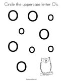Circle the uppercase letter O's Coloring Page