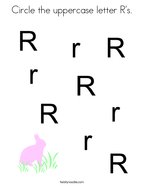 Circle the uppercase letter R's Coloring Page