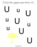 Circle the uppercase letter U's Coloring Page