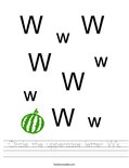 Circle the uppercase letter W's. Worksheet