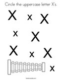 Circle the uppercase letter X's Coloring Page