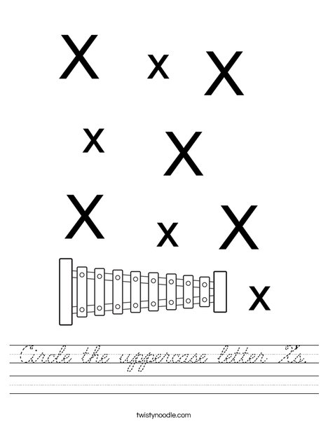 Circle the uppercase letter X's. Worksheet