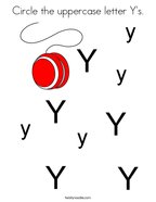Circle the uppercase letter Y's Coloring Page