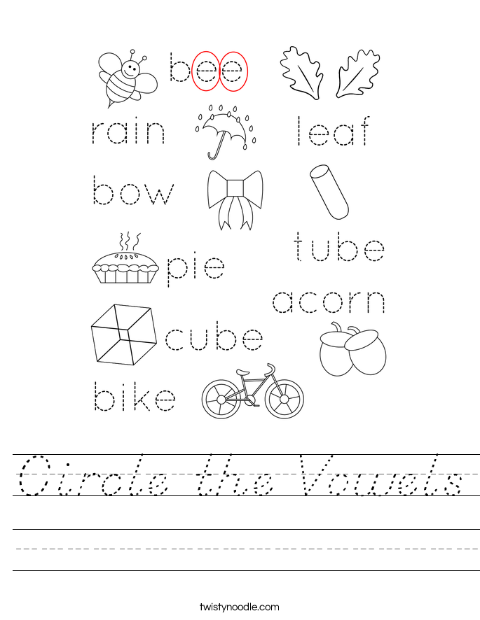 Circle the Vowels Worksheet