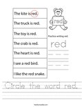 Circle the word red. Worksheet