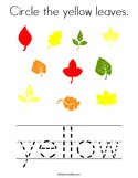 Circle the yellow leaves Coloring Page