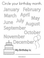 Circle your birthday month Coloring Page