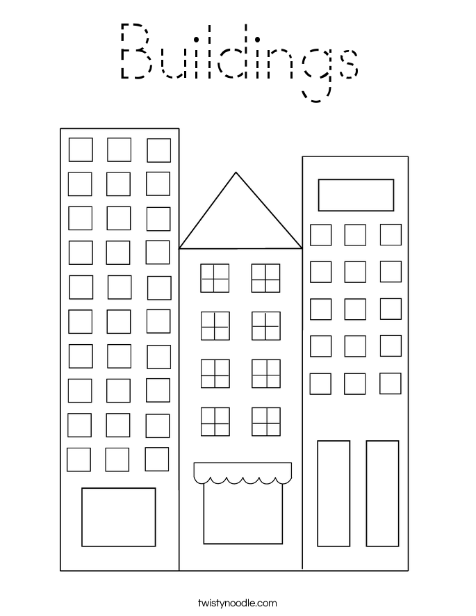 Buildings Coloring Page