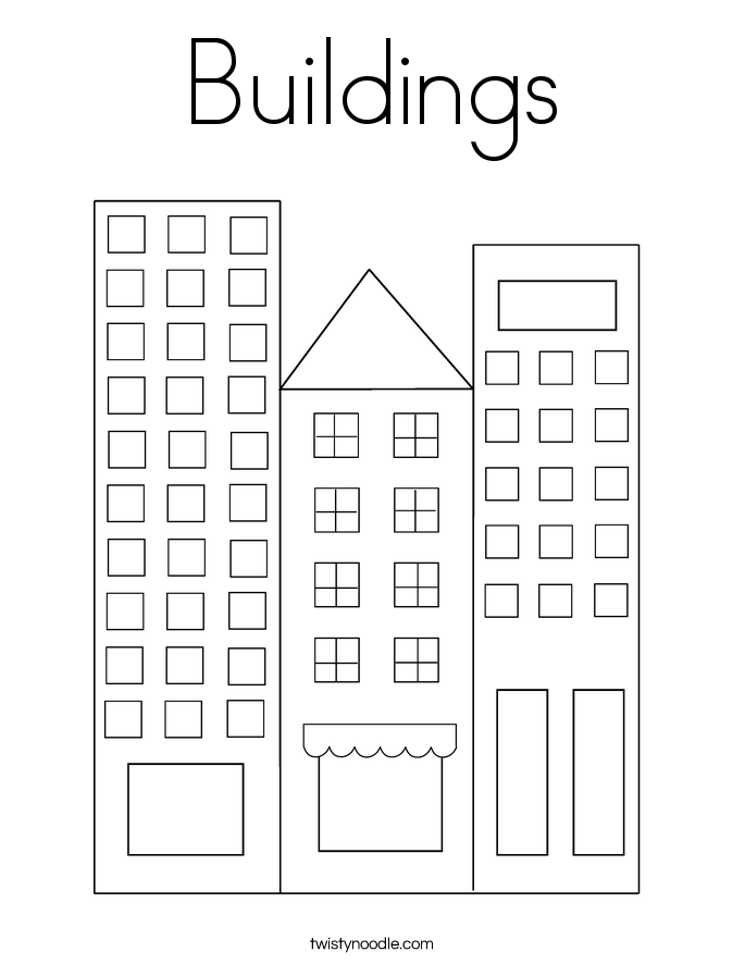 Buildings Coloring Page