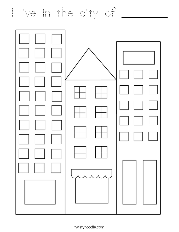 I live in the city of ________ Coloring Page