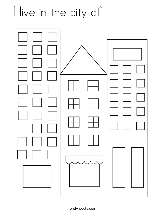 I live in the city of ________ Coloring Page