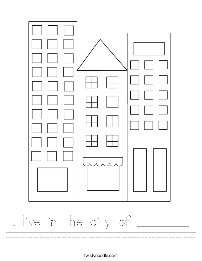 I live in the city of ________ Worksheet