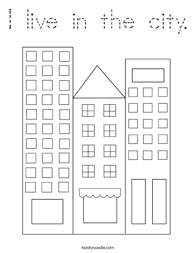 I live in the city. Coloring Page