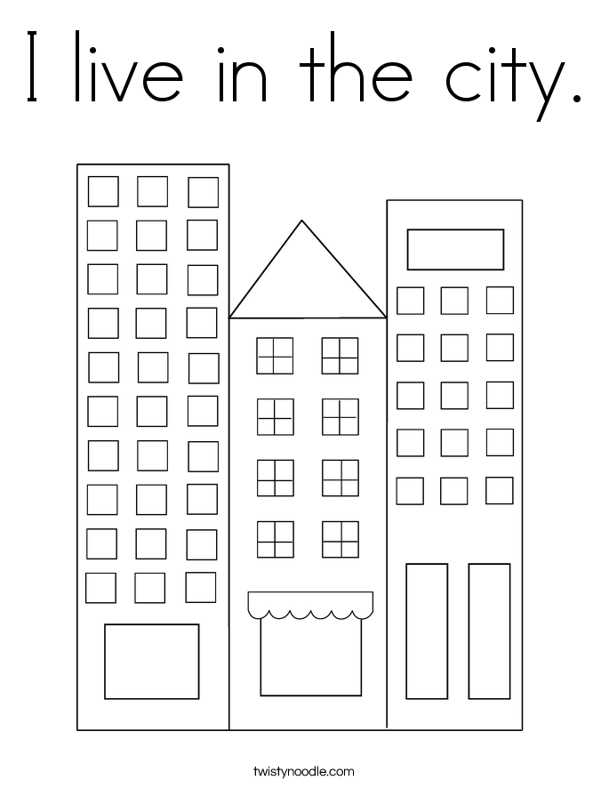 I live in the city. Coloring Page