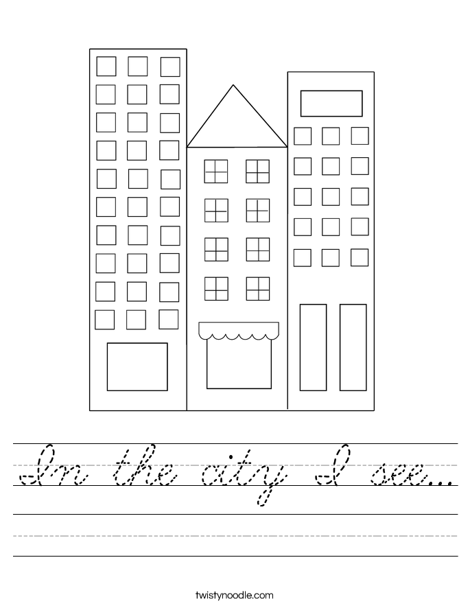 In the city I see... Worksheet