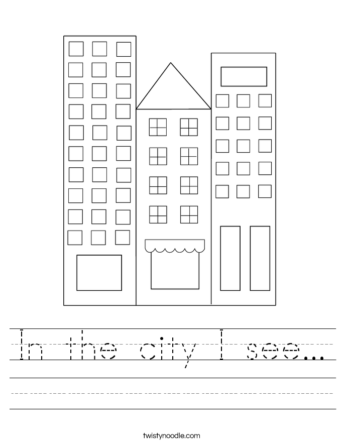 In the city I see... Worksheet