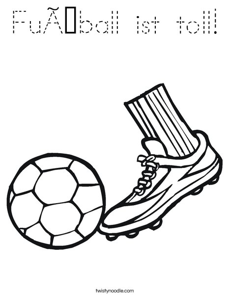 Cleat and Soccer Ball Coloring Page