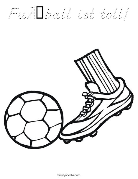 Cleat and Soccer Ball Coloring Page