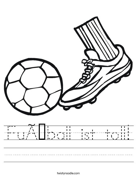 Cleat and Soccer Ball Worksheet