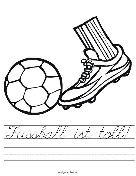 Cleat and Soccer Ball Worksheet