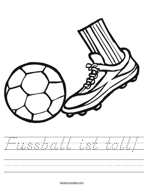 Cleat and Soccer Ball Worksheet