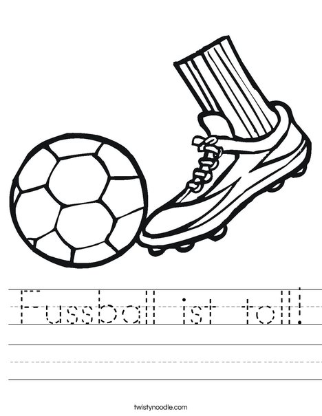 Cleat and Soccer Ball Worksheet