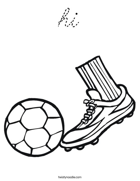 Cleat and Soccer Ball Coloring Page