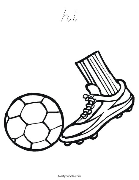 Cleat and Soccer Ball Coloring Page