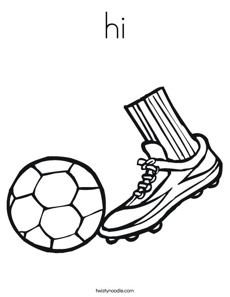 Cleat and Soccer Ball Coloring Page