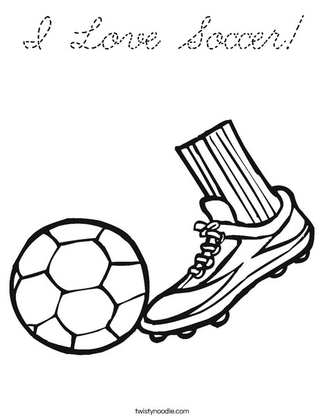 Cleat and Soccer Ball Coloring Page