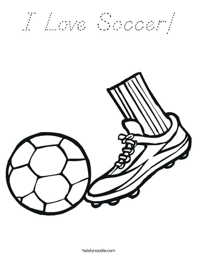 I Love Soccer! Coloring Page