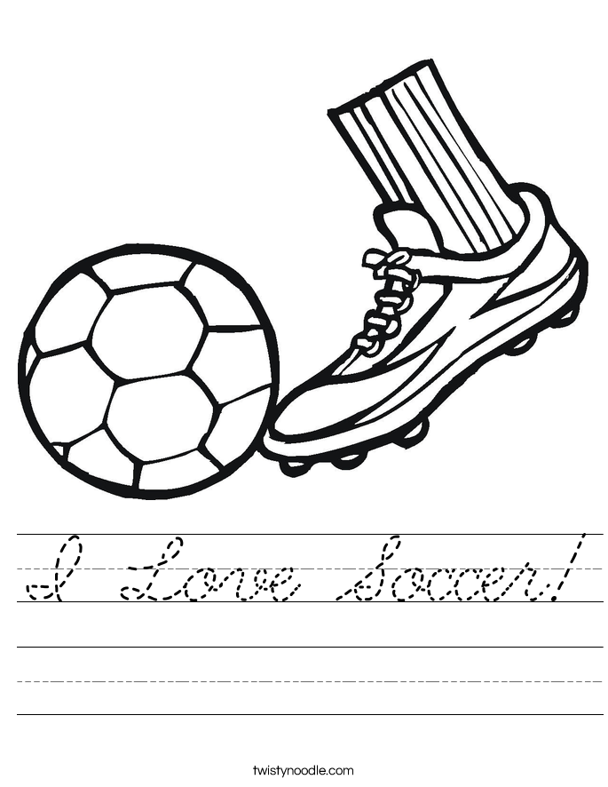 I Love Soccer! Worksheet