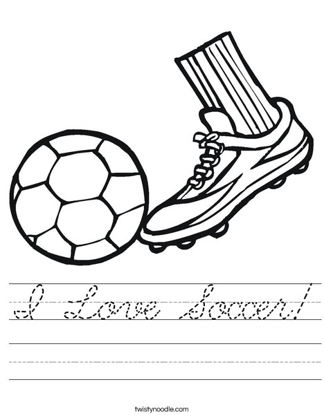 Cleat and Soccer Ball Worksheet