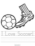 I Love Soccer! Worksheet