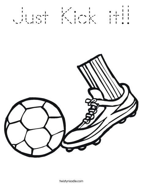 Cleat and Soccer Ball Coloring Page